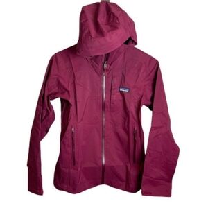 Patagonia Women XXS Stretch Rainshadow Jacket Maroon Hooded Waterproof Lined